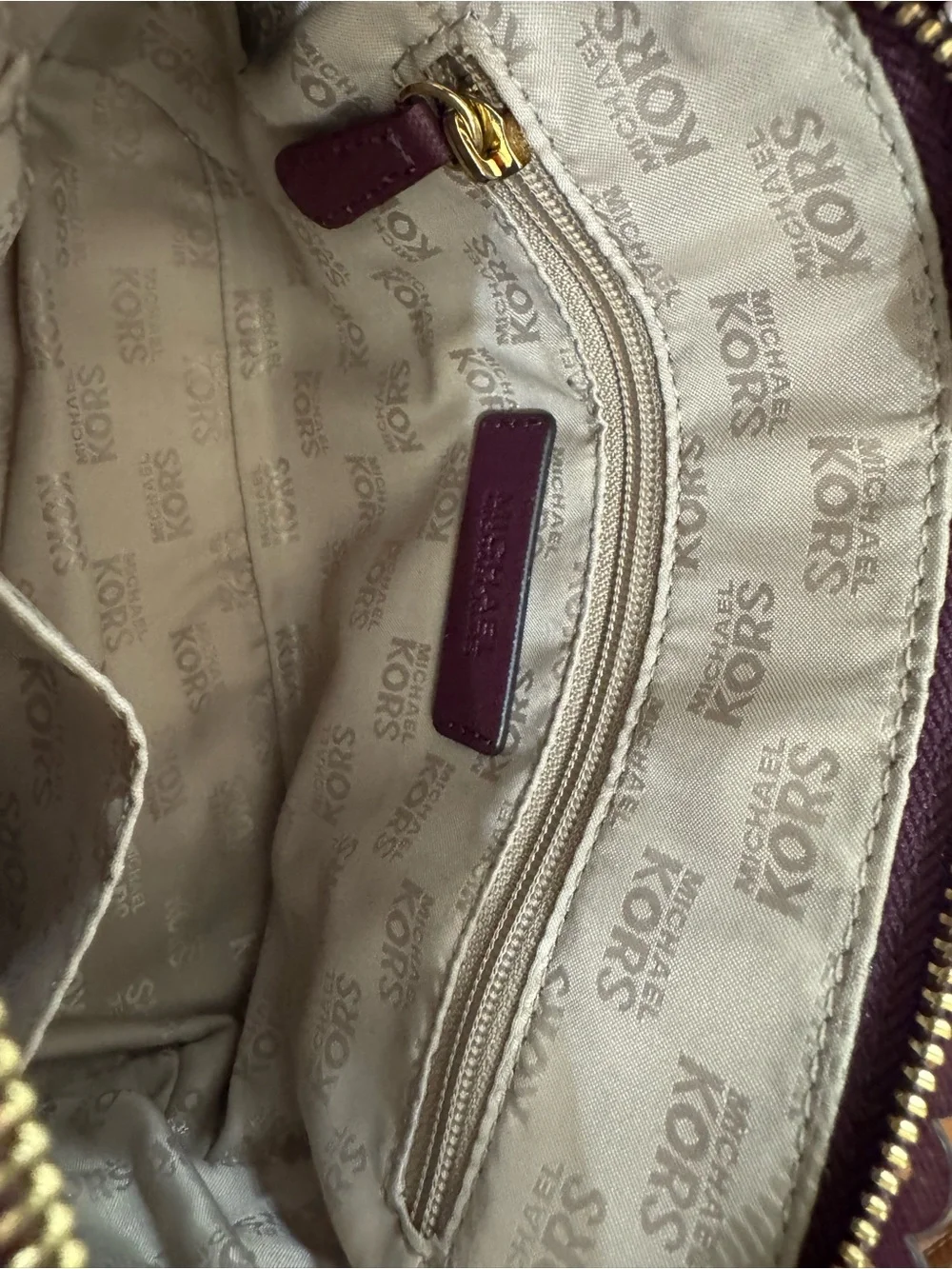 Michael Kors Cindy Large Dome Scalloped Studded Crossbody Bag – Plum / Wine